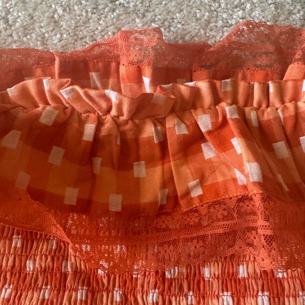 Tularosa Vibrant Orange Ruffle Top - Picture 4 of 14